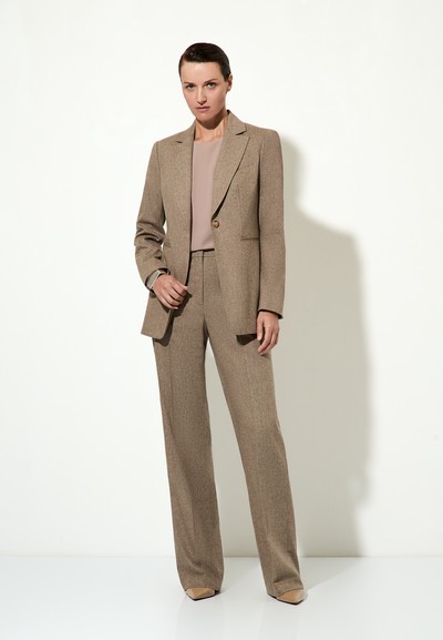 Однобортный жакет VASSA&Co, пол женский, цвет коричневый, фото №3