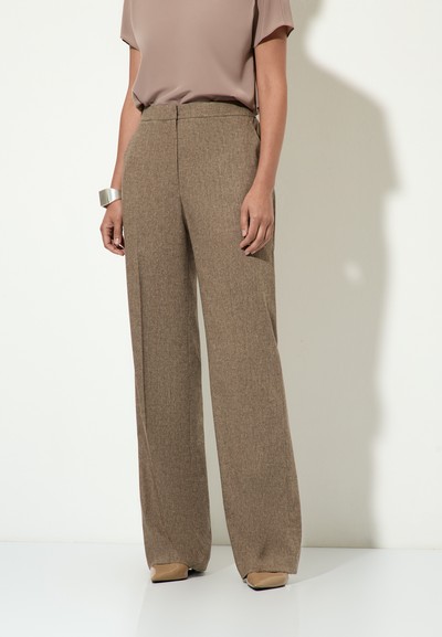 Брюки прямого кроя из полушерсти VASSA&Co, пол женский, цвет коричневый, фото №2