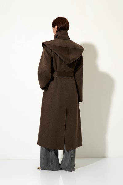 Пальто женское с капюшоном VASSA CODE, пол женский, цвет коричневый, фото №3