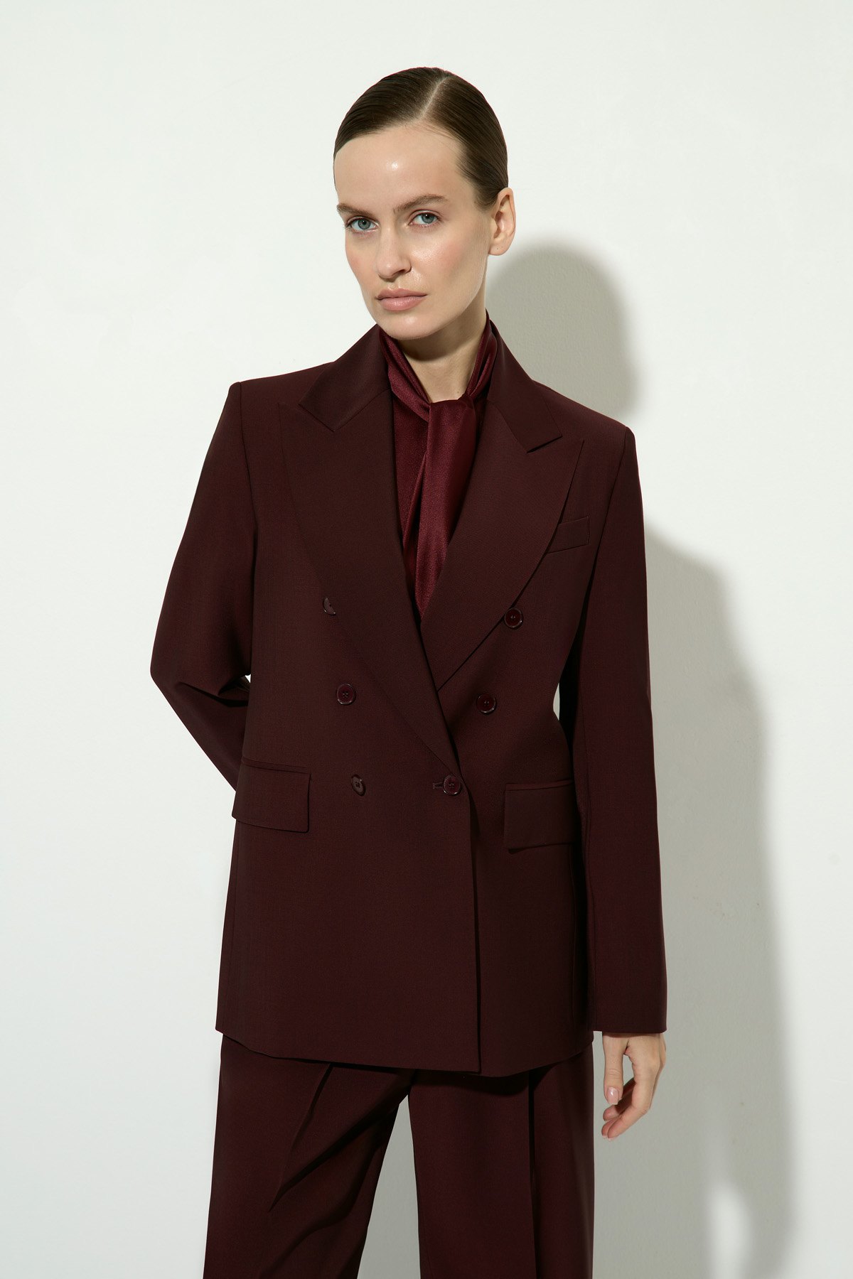 Жакет двубортный VASSA&Co, пол женский, цвет бордовый, фото №6