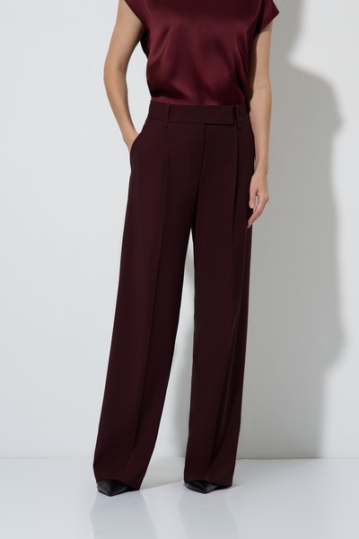 Брюки широкие бордовые VASSA&Co, пол женский, цвет бордовый, фото №3