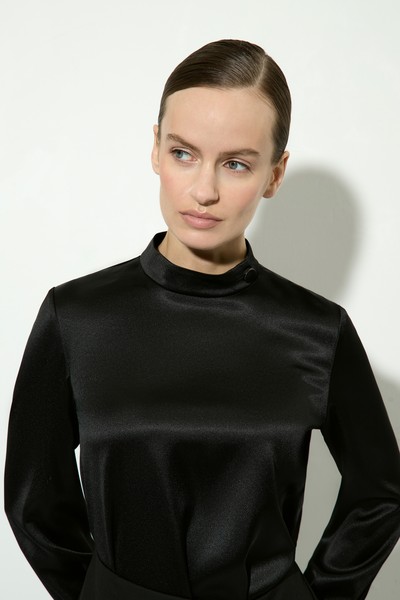 Платье черное с пуговицами VASSA&Co, пол женский, цвет черный, фото №3