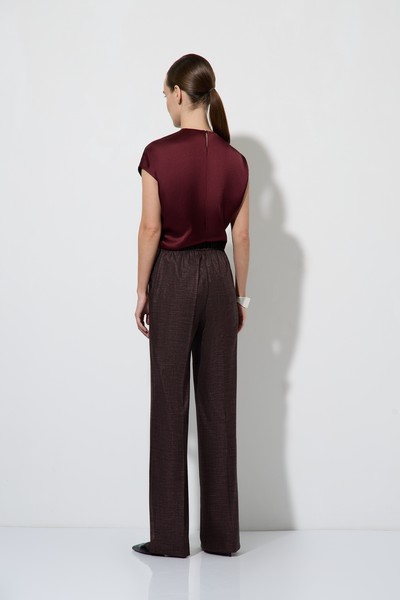 Брюки со стрелками VASSA&Co, пол женский, цвет бордовый, фото №4