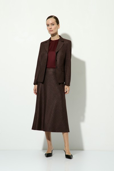 Блузка атласная бордовая VASSA&Co, пол женский, цвет красный, фото №3