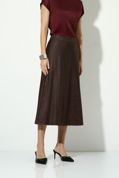 Юбка-миди в клетку VASSA&Co, пол женский, цвет бордовый, фото №2