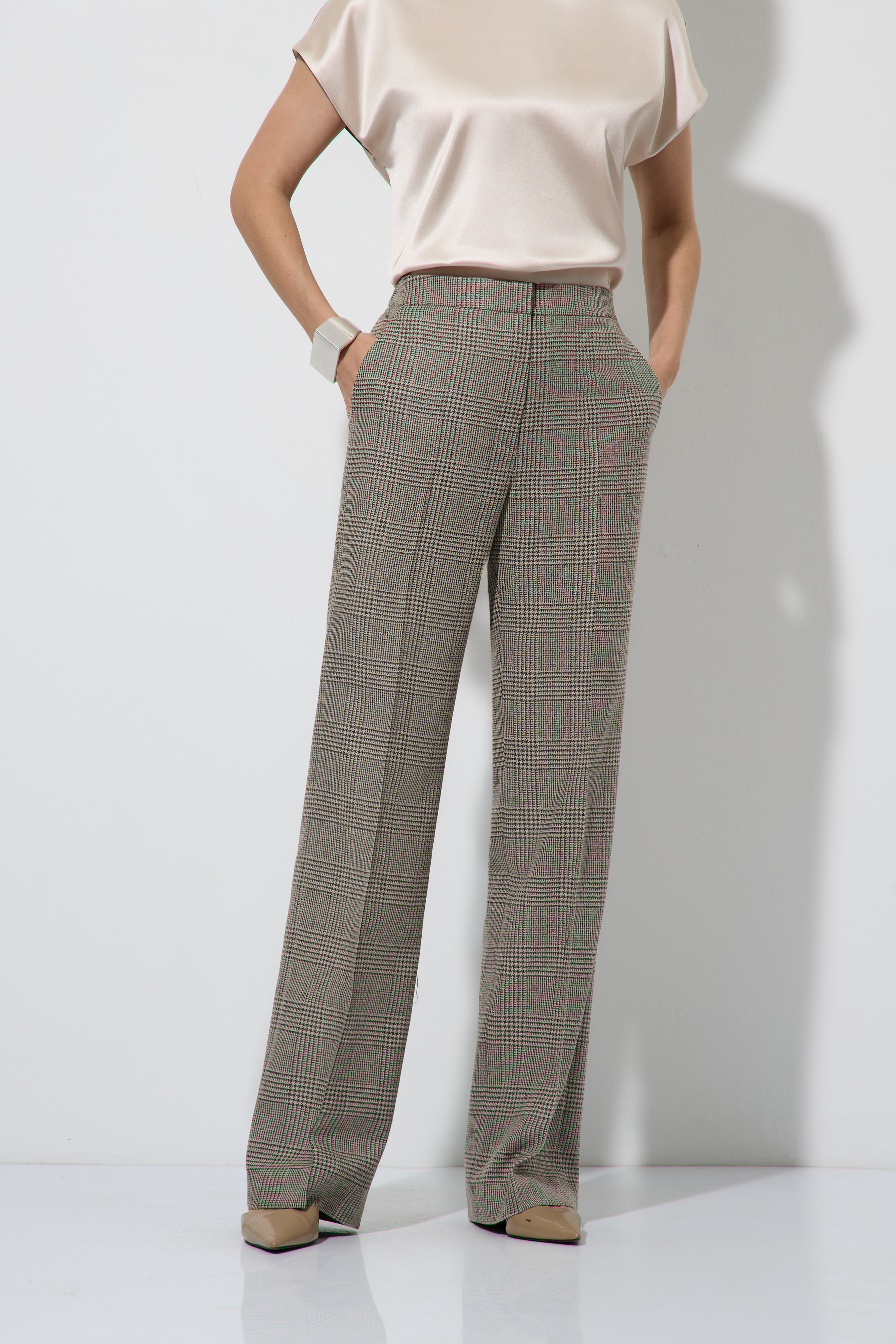 Брюки в клетку VASSA&Co, пол женский, цвет коричневый, фото №2