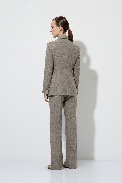 Жакет двубортный в клетку VASSA&Co, пол женский, цвет коричневый, фото №3