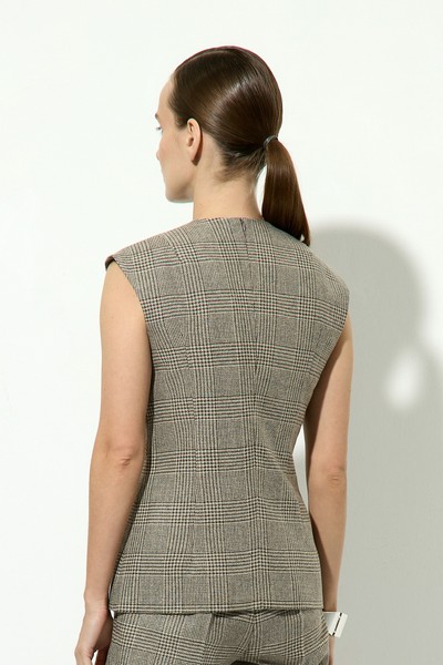 Жилет с акцентной деталью VASSA&Co, пол женский, цвет коричневый, фото №3