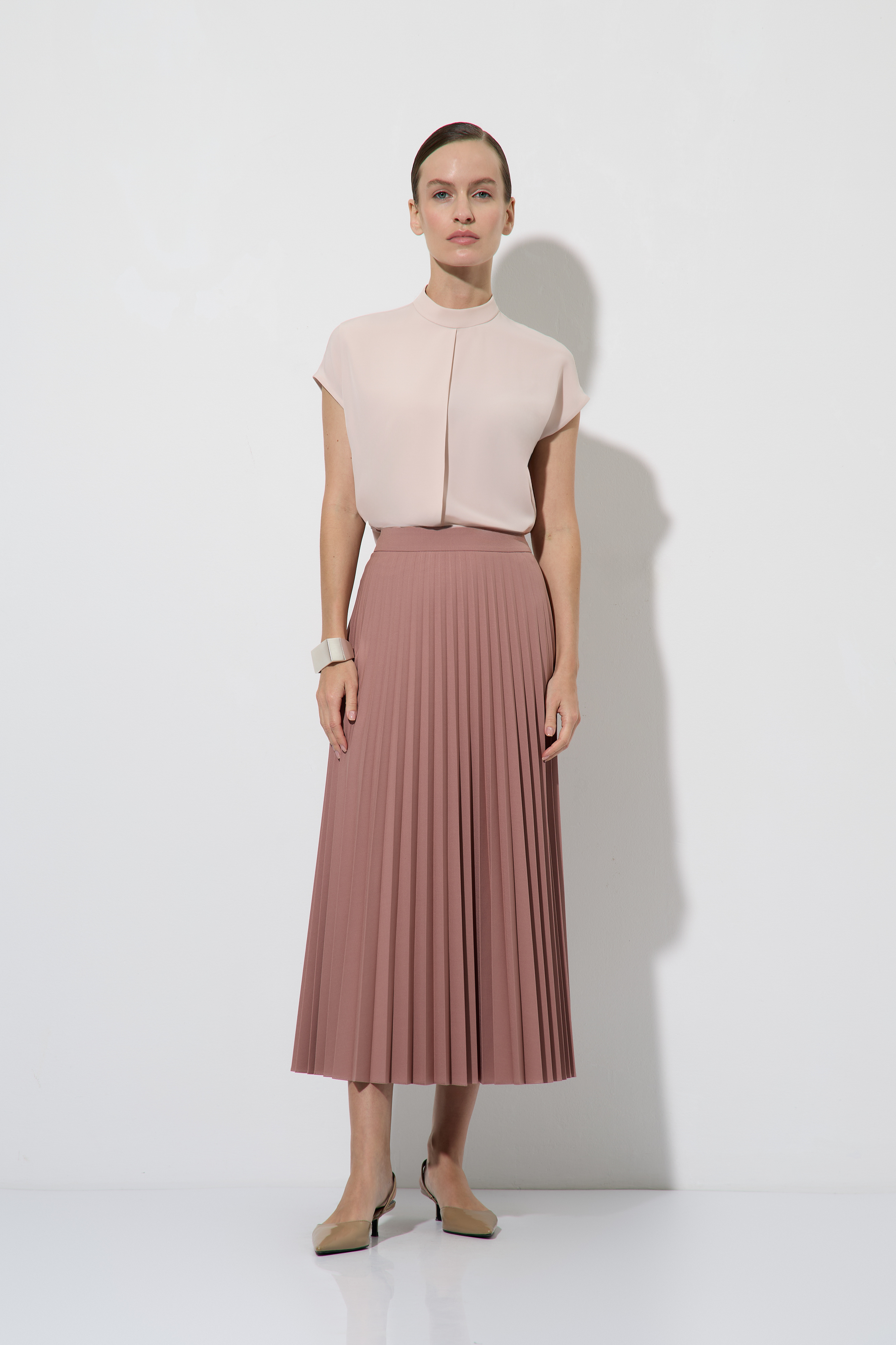 Юбка плиссированная VASSA&Co, пол женский, цвет розовый, фото №2