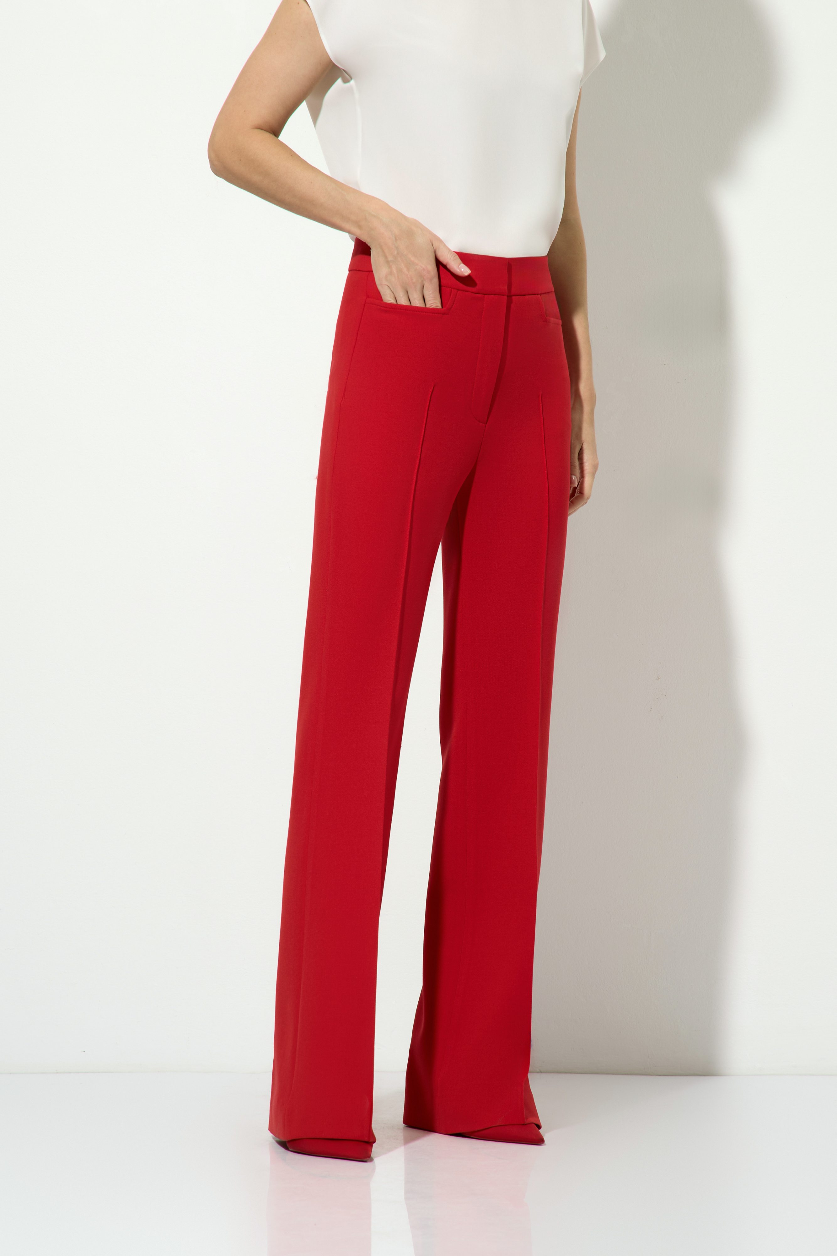 Брюки красные VASSA&Co, пол женский, цвет красный, фото №3