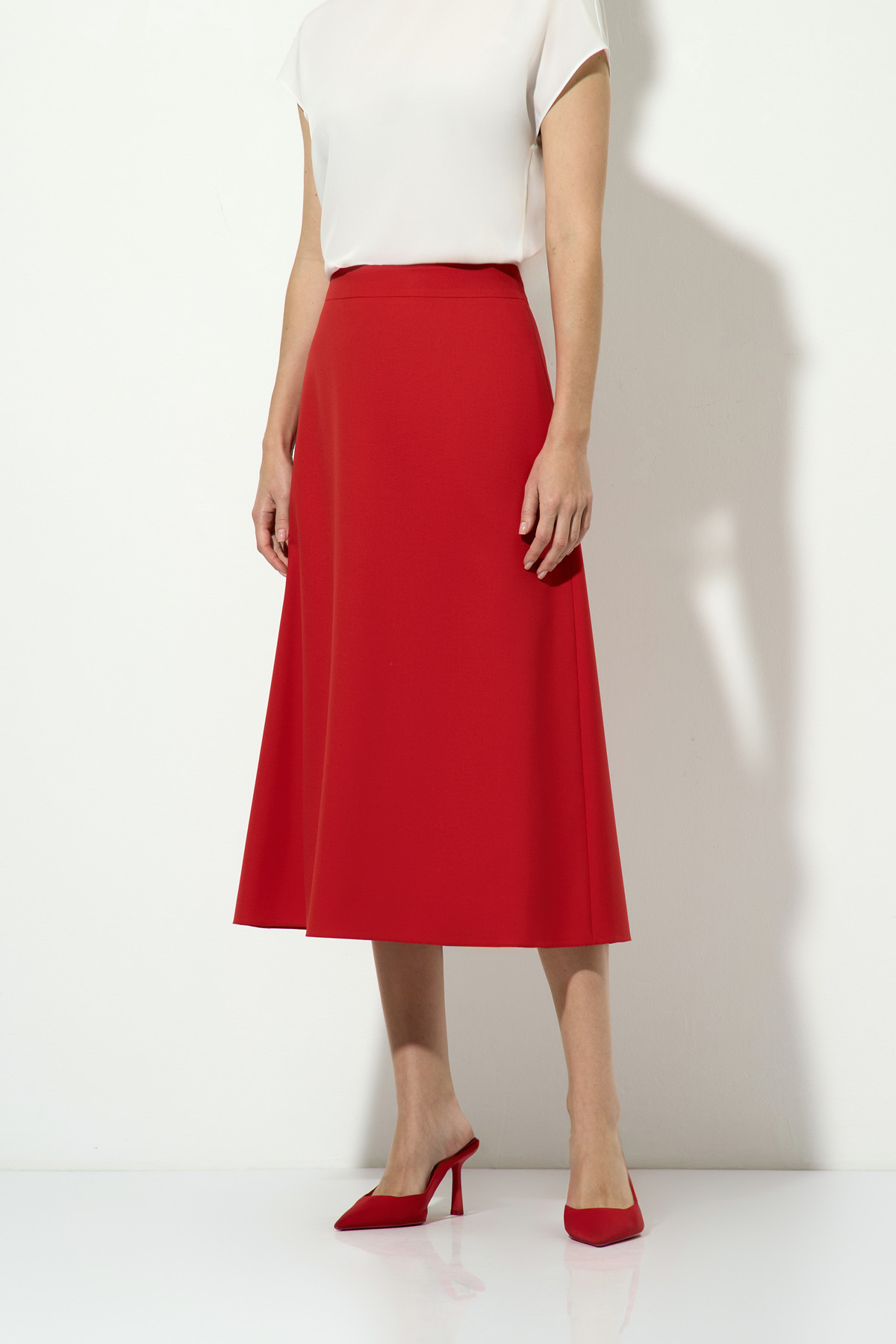 Юбка красного цвета VASSA&Co, пол женский, цвет красный, фото №6