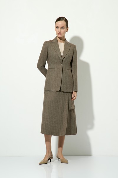 Юбка с асимметричной деталью VASSA&Co, пол женский, цвет коричневый, фото №2