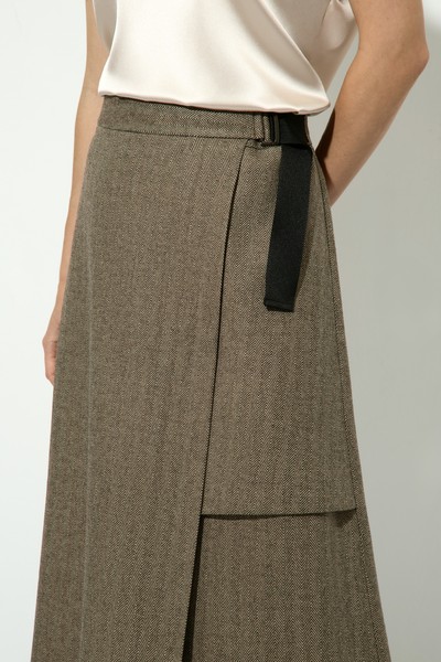 Юбка с асимметричной деталью VASSA&Co, пол женский, цвет коричневый, фото №5