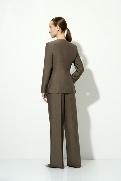 Жакет с асимметричным бортом VASSA&Co, пол женский, цвет коричневый, фото №3