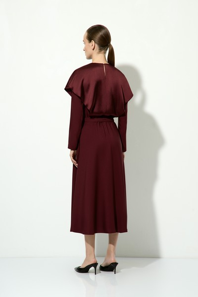 Платье бордовое VASSA&Co, пол женский, цвет красный, фото №3