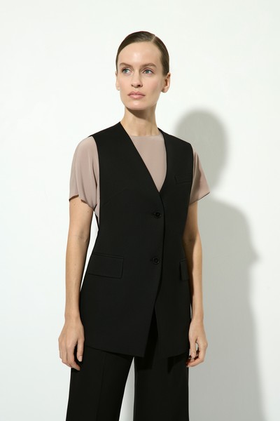 Жилет удлиненный VASSA&Co, пол женский, цвет черный, фото №2