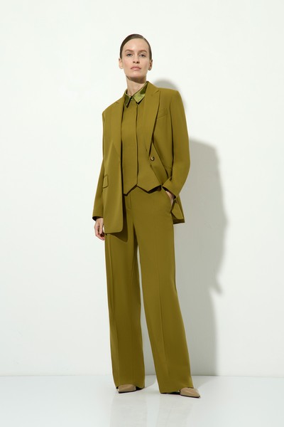 Брюки прямого кроя VASSA&Co, пол женский, цвет хаки, фото №4