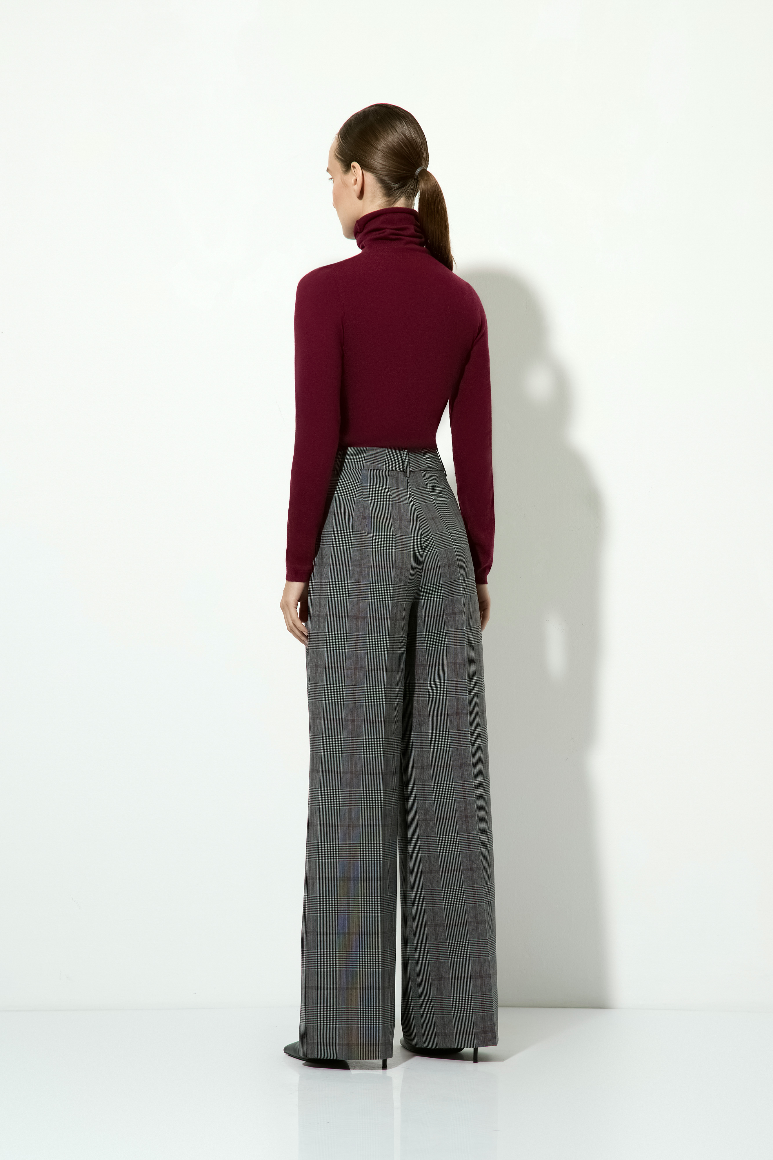 Брюки широкие в клетку VASSA CODE, VASSA&Co, пол женский, цвет серый, фото №7