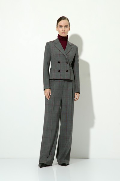 Брюки широкие в клетку VASSA CODE, VASSA&Co, пол женский, цвет серый, фото №6