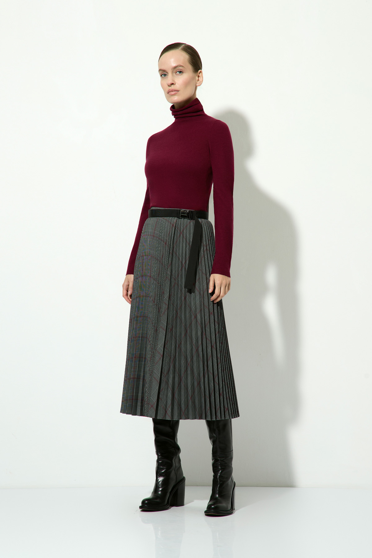 Юбка плиссированная VASSA CODE, пол женский, цвет серый, фото №2