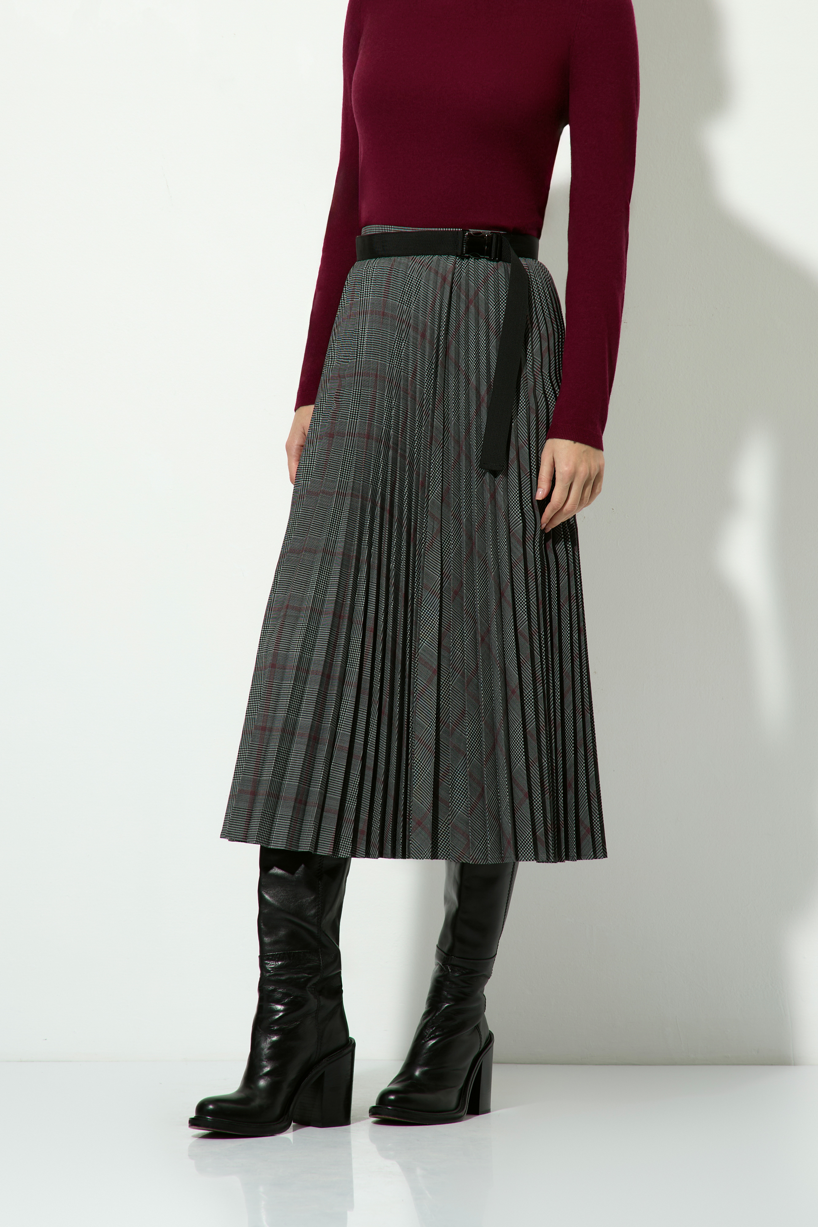 Юбка плиссированная VASSA CODE, пол женский, цвет серый, фото №3