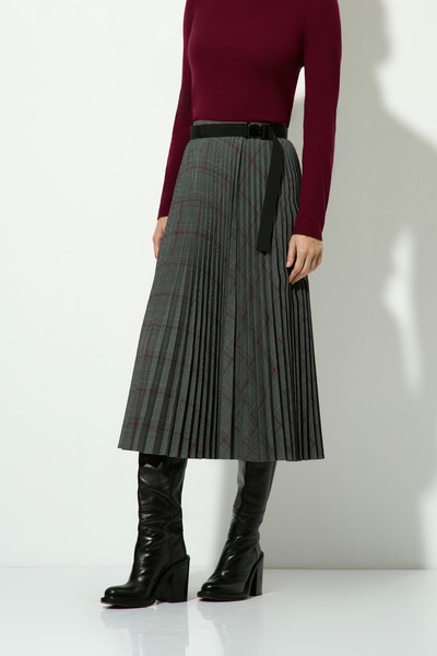 Юбка плиссированная VASSA CODE, пол женский, цвет серый, фото №3