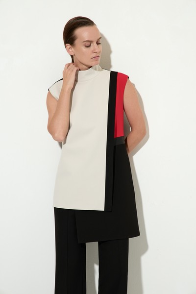 Жилет в стиле colorblock VASSA&Co, пол женский, цвет красный, фото №4