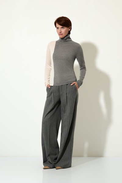 Водолазка из шерсти VASSA CODE, пол женский, цвет серый, фото №4