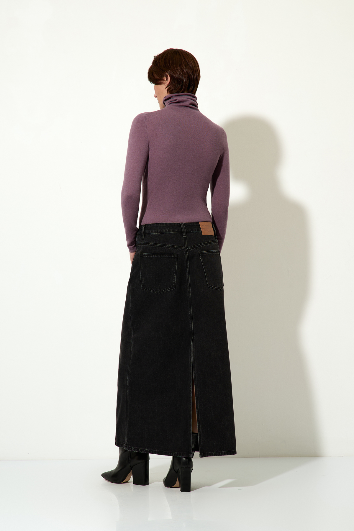 Джинсовая юбка VASSA CODE, пол женский, цвет серый, фото №3