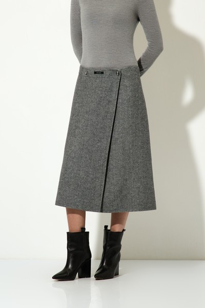 Юбка миди VASSA CODE, пол женский, цвет серый, фото №3
