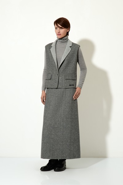 Юбка серого цвета VASSA CODE, пол женский, цвет серый, фото №5