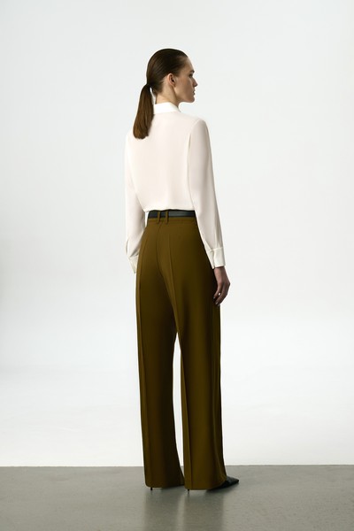 Брюки широкие VASSA&Co, пол женский, цвет зеленый, фото №5