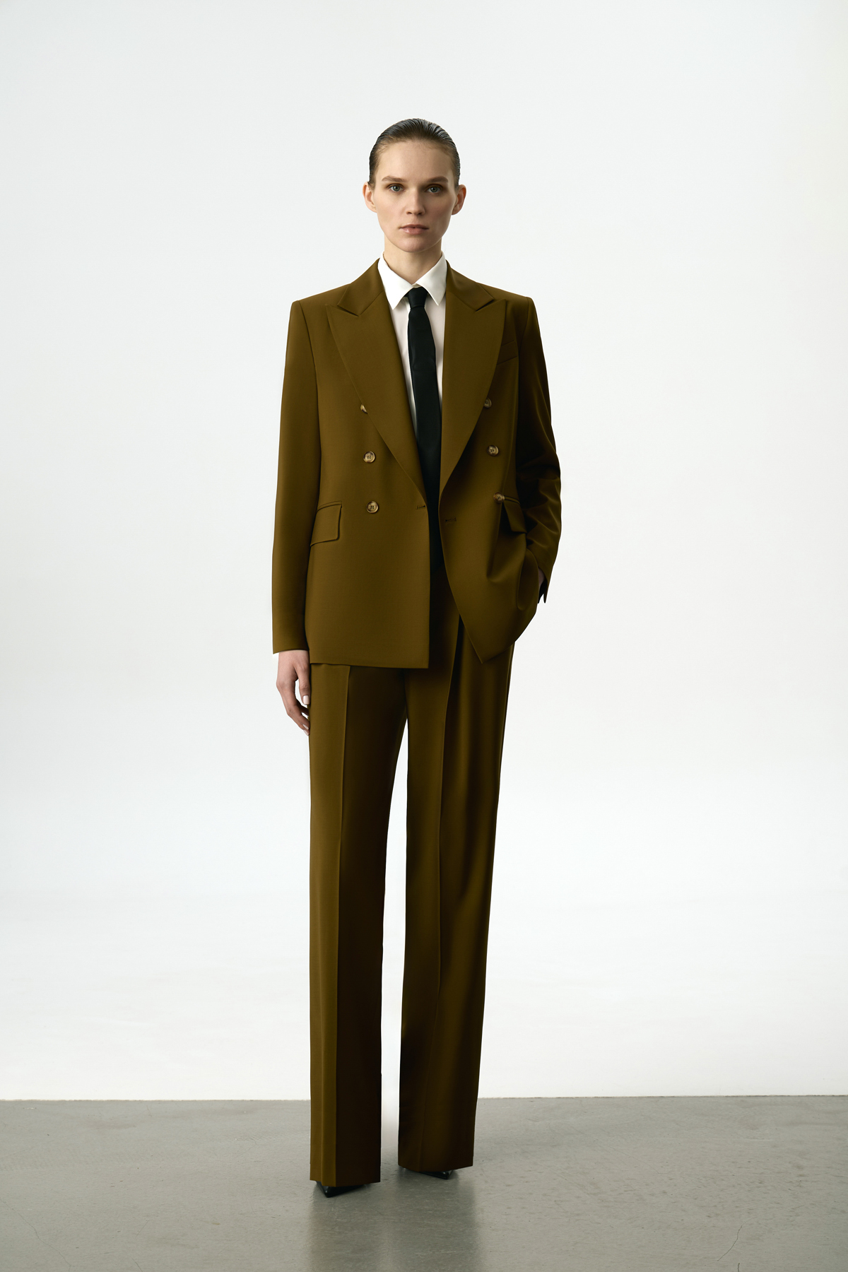 Жакет двубортный VASSA&Co, пол женский, цвет зеленый, фото №3