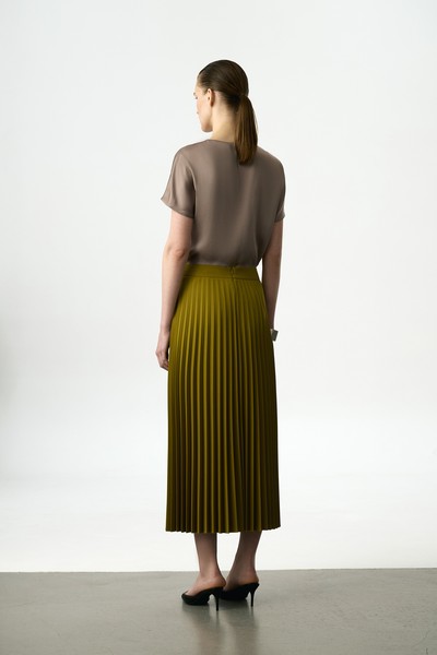 Юбка плиссированная VASSA&Co, пол женский, цвет хаки, фото №4