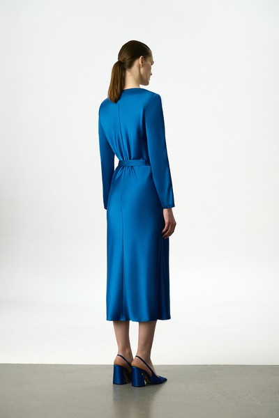 Платье синее VASSA&Co, пол женский, цвет синий, фото №4