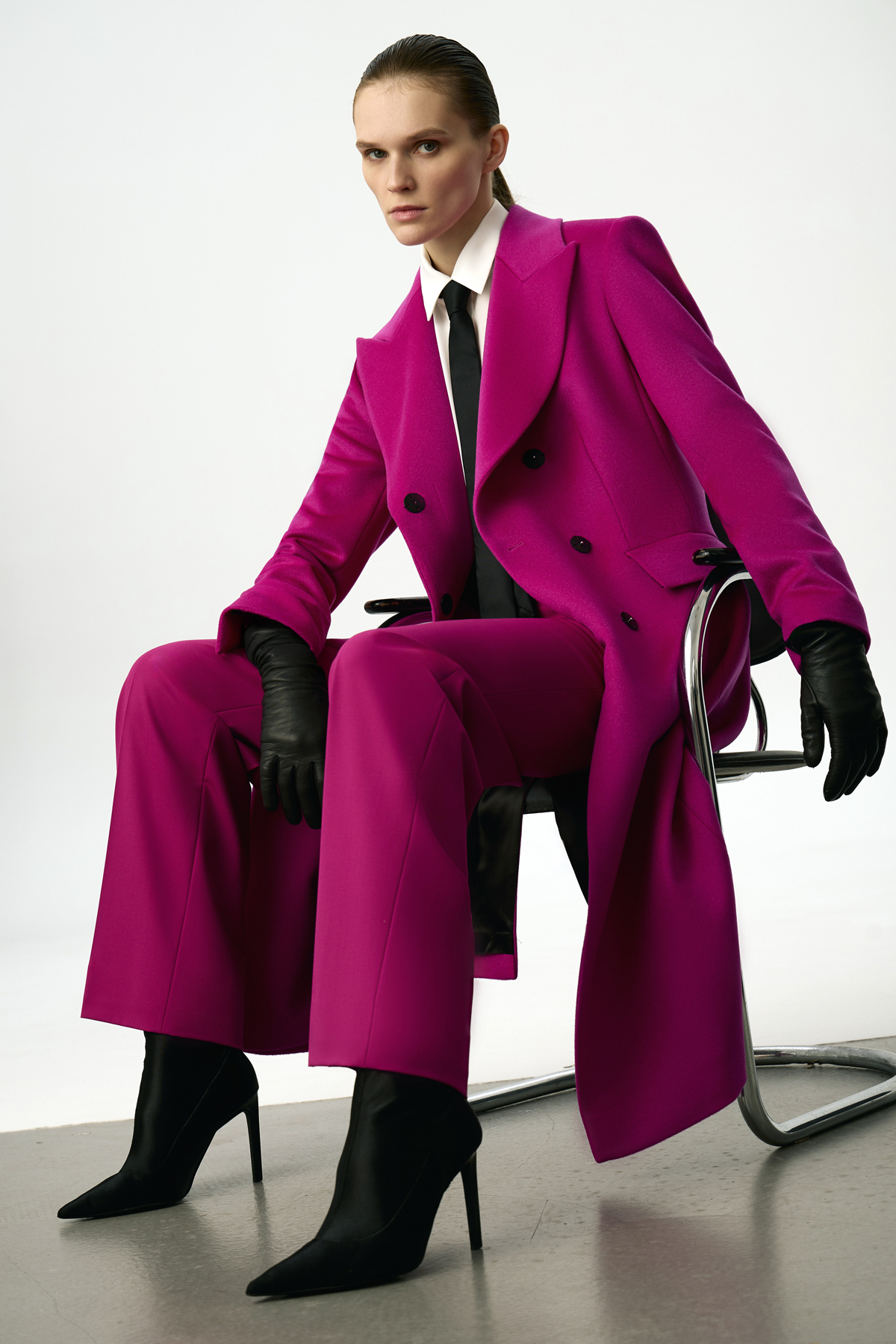 Пальто в оттенке темная фуксия VASSA&Co, пол женский, цвет фиолетовый, фото №2