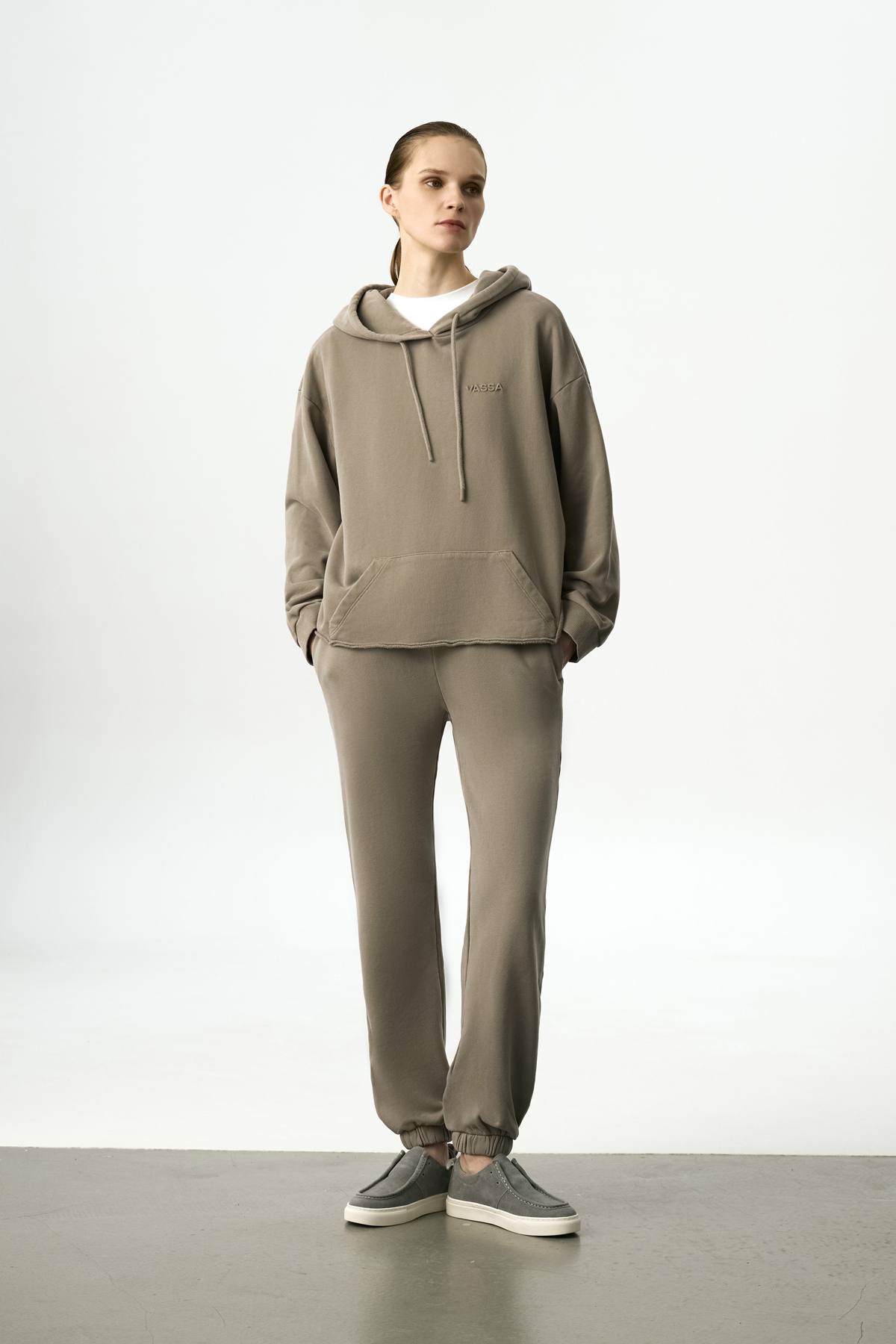 Худи зеленого цвета VASSA CODE, пол женский, цвет зеленый, фото №2
